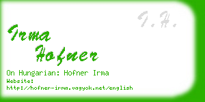 irma hofner business card